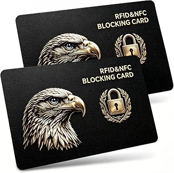 2 Pack RFID Blocking Card, One Card Protects Entire Wallet Purse, NFC Contactless Bank Debit Credit Card, Anti-Theft NFC Contactless Blocker, Theft for Men & Women-Black