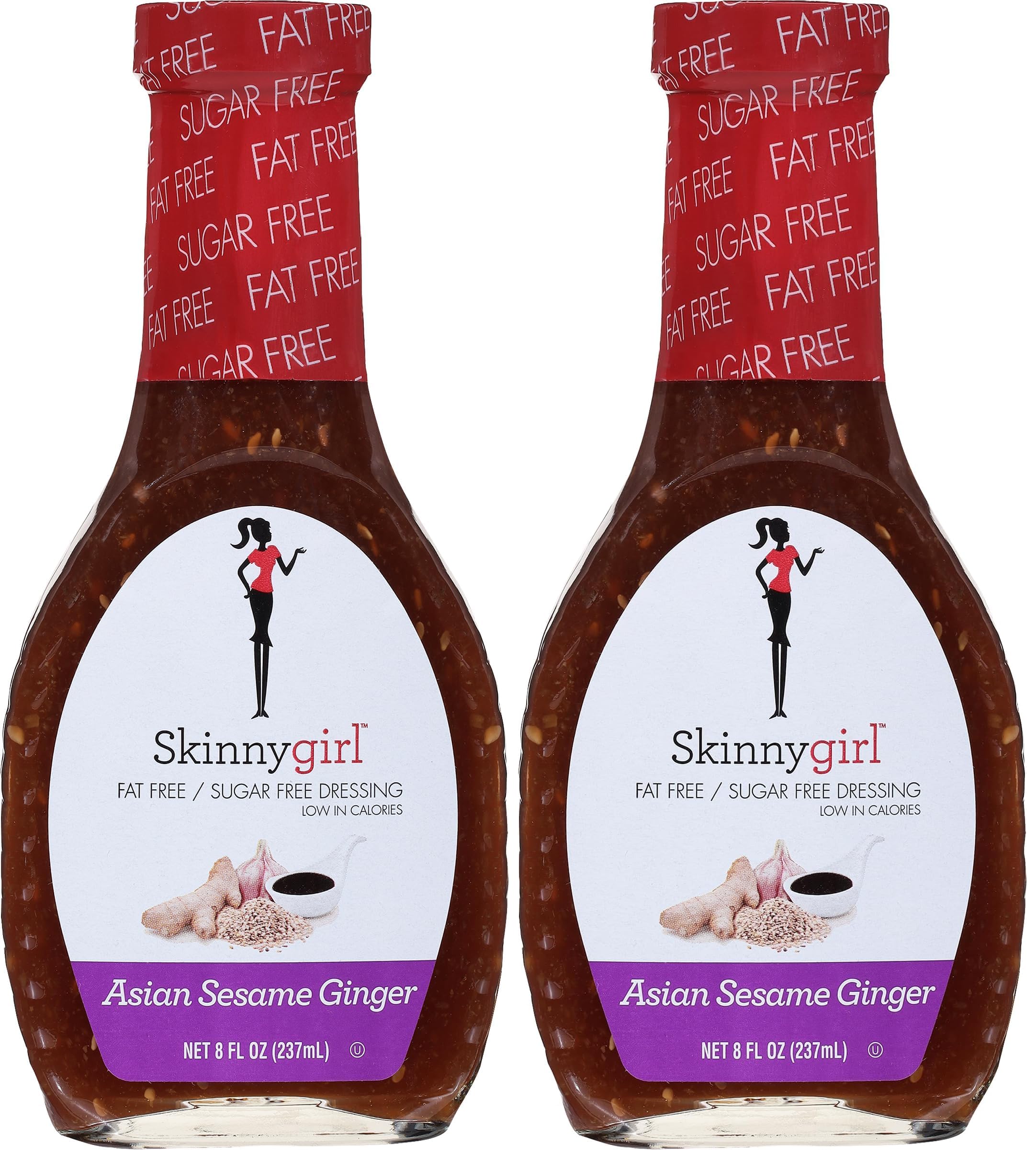 Sugar Free Gluten Free Salad Dressing, Asian Sesame Ginger, 8 Ounce (Pack of 2)