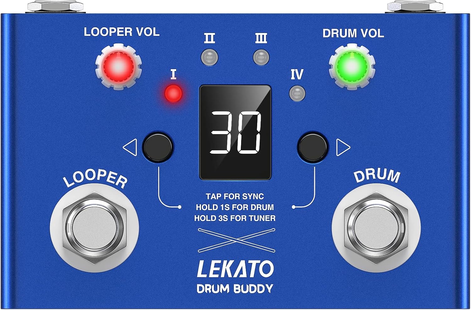 LEKATO Guitar Drum Machine Looper Tuner Loop Pedal For Digital Electric