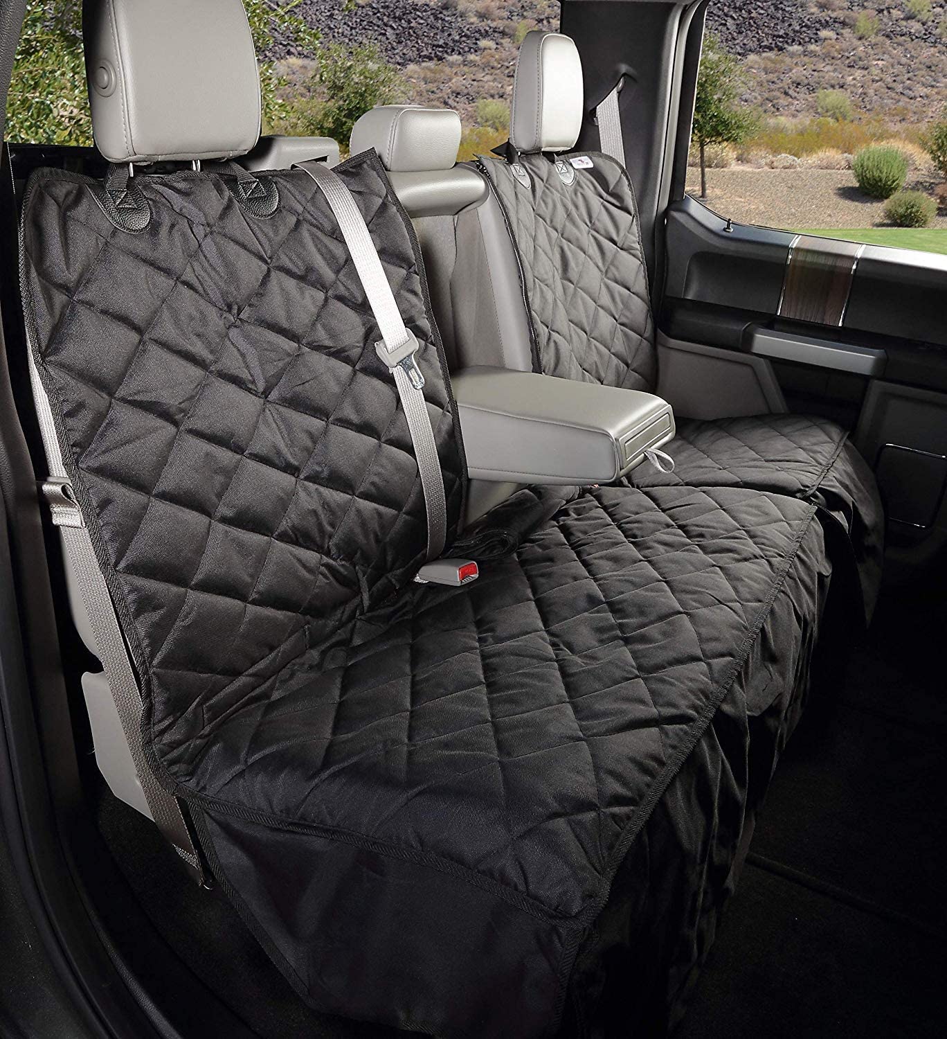 4Knines Bench Seat Covers for Trucks with Dog Hammock - Rear Seat Protector for Dogs Fits Full Size Crew Cab with Split Bench Seats - Waterproof, Heavy-Duty Dog Seat Cover (Driver Side, Grey) - image 8