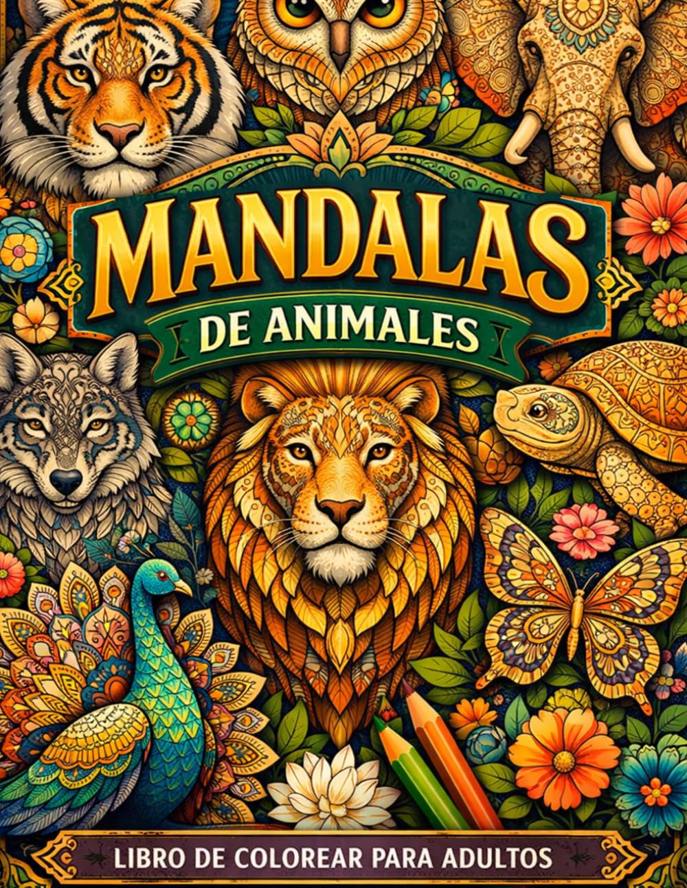 Libro de Mandalas de Animales para Colorear: Diseños antiestrés para adultos y jovenes, relajación, mindfulness y creatividad
