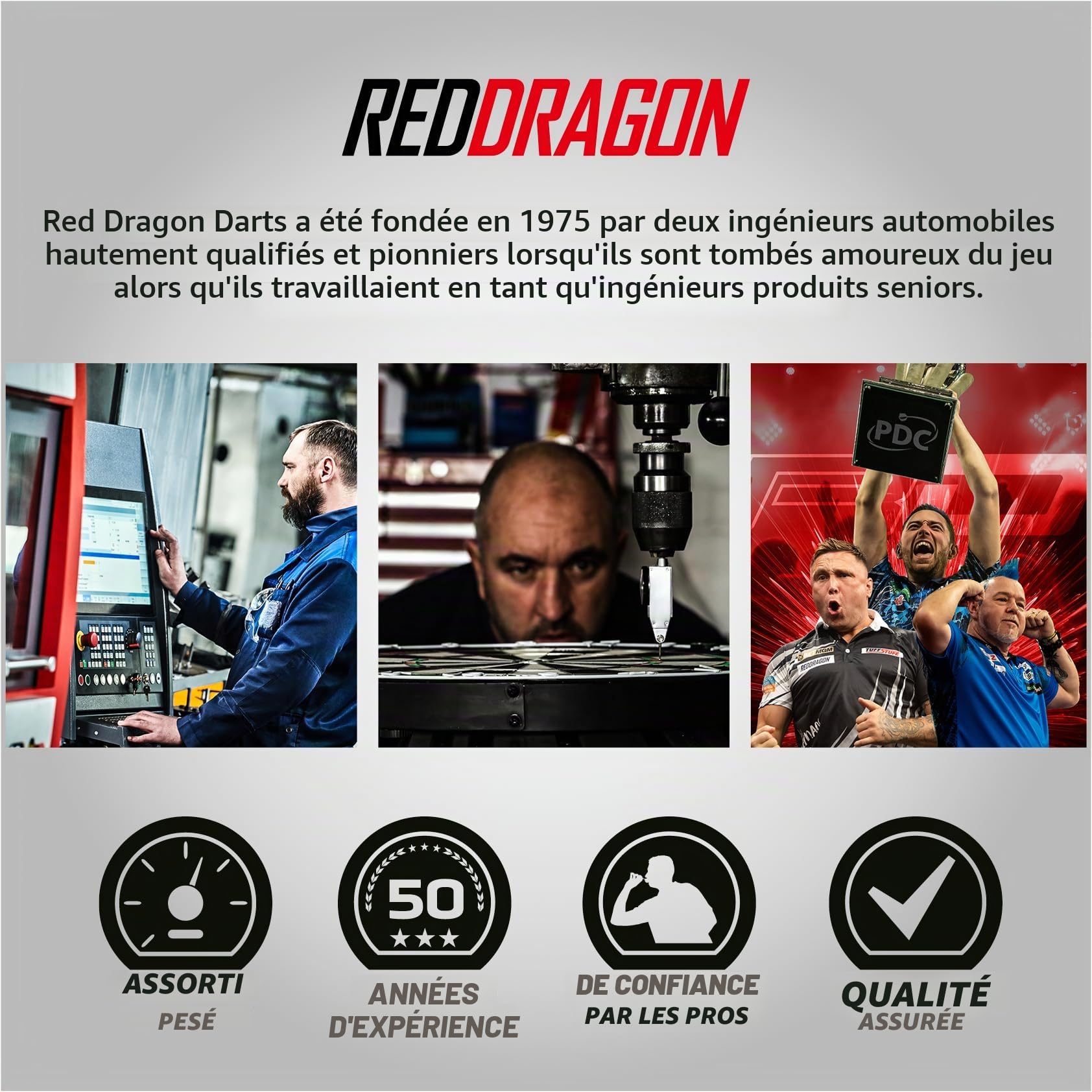 RED DRAGON Fléchettes - Penetrator – Set de Fléchettes Professionnelles en Tungstène | Fléchettes à Pointe Acier Haute Performance | Disponibles en 23g et 25g | Collection Classiques 50 Ans