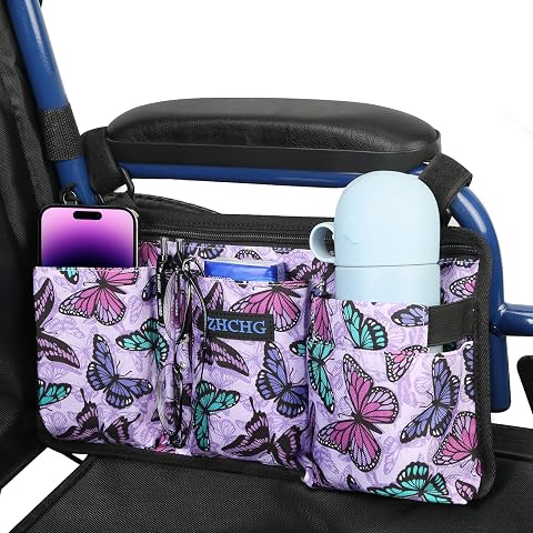 Wheelchair Side Bag, Wheel Chair Armrest Pouch Accessorie...