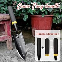 Vista 4 de Pala de jardín resistente, pala de mano de acero inoxidable con borde dentado para excavación sin esfuerzo, control de malezas y plantación precisa