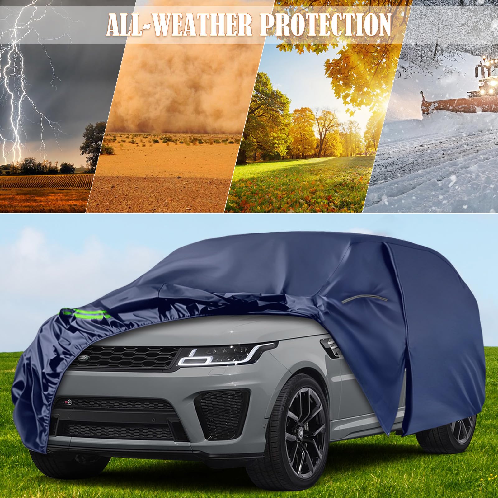 Bache Voiture Exterieur imperméable pour Land Rover Range Rover Sport 2005-2026, Voiture Housse de Protection, Auto Couverture pour Hiver Été, Tout Temps Housse Extérieur, Bleu
