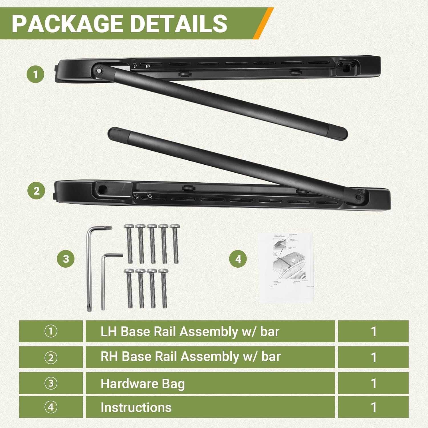 No-Drill Foldable Roof Rack Cross Bars for 2024-2026 Toyota Tacoma Double Cab, Heavy Duty Aluminum Crossbars for 4th Tacoma Truck Pickup Cargo Carrier, Bike, Kayak & Luggage