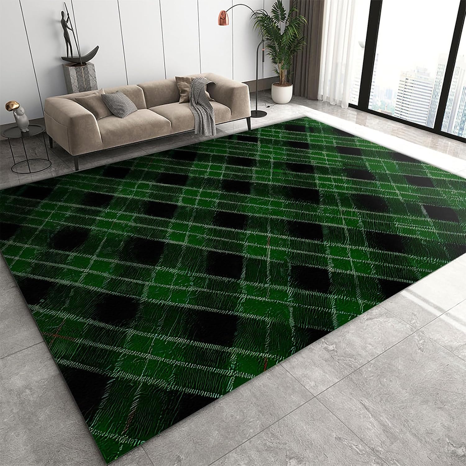 Tappeto Con Illusione Ottica 3D Per Soggiorno, Strisce Di Trama Astratta Tappeto Con Motivo Stampato,Tappetino Per Decorazioni Per La Casa,Tappetino Antiscivolo,Zerbino Lavabile 100 X 200-35295473917