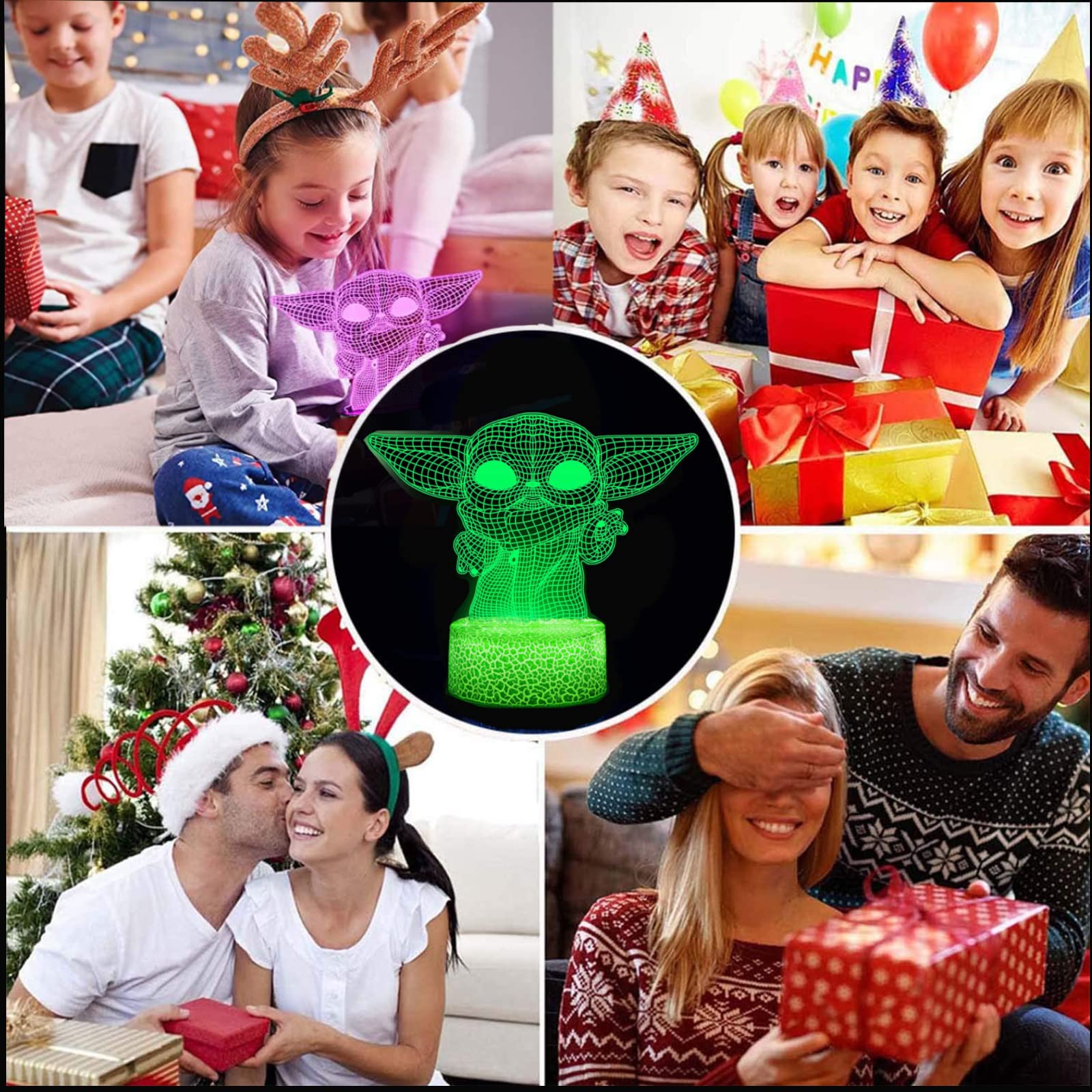 Luce Notturna 3D Shrek: Atmosfera Creativa Con 16 Colori E Telecomando Per La Cameretta Dei Bambini - 3