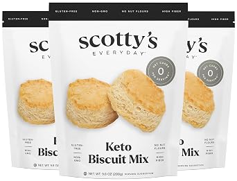 Keto Biscuit Zero Carb Mix 9.8oz 3-Pack and Allulose & Monk Fruit Zero Calorie Sugar Replacement 4lb Bundle
