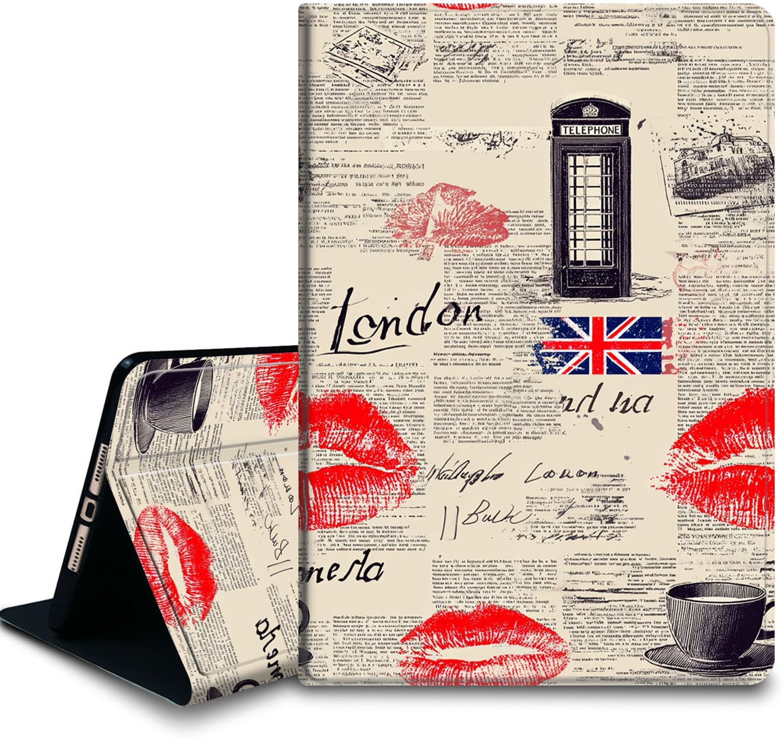 Tablet Case for iPad 10.5 Inch (iPad Air 3rd 2019/iPad Pro 2017),Shockproof Stand Cover with Heat Dissipation,Auto Wake/Sleep Function,London Vintage Union Jack