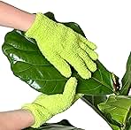 Microfiber Dusting Gloves for Plants : Premium, Gentle, Traps Dust, Washable, Lint Free : Use with Big Leaf Energy ready-to-use spray for houseplants