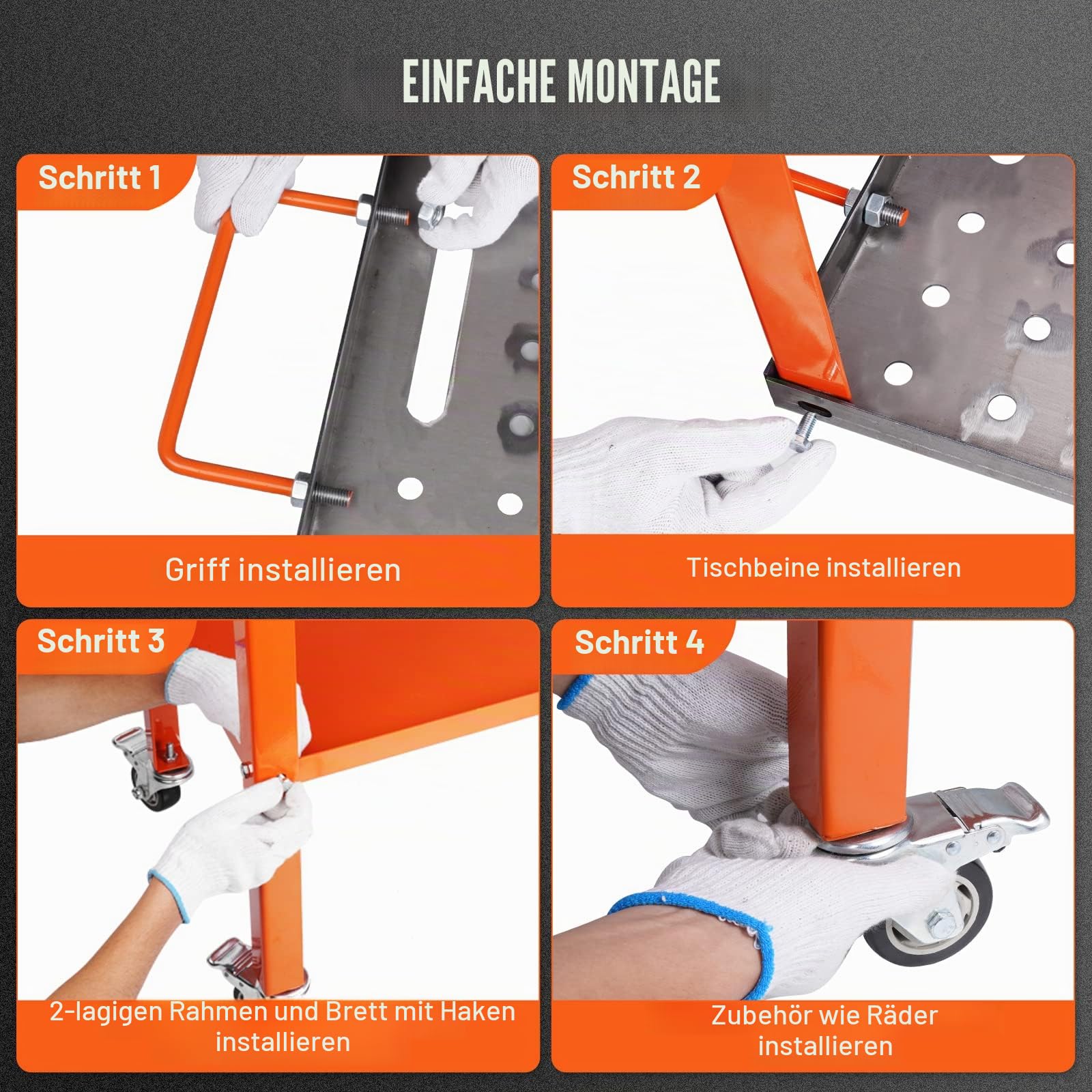 VEVOR Mobiler Schweißtisch 91,4x45,7cm Schweißwerkbank 544kg Tragfähigkeit Lochtisch 94 Löcher (φ 1,6cm) Werkbank Kohlenstoffstahl Arbeitstisch Schweißwagen mit Rädern 4 Werkzeugschlitzen