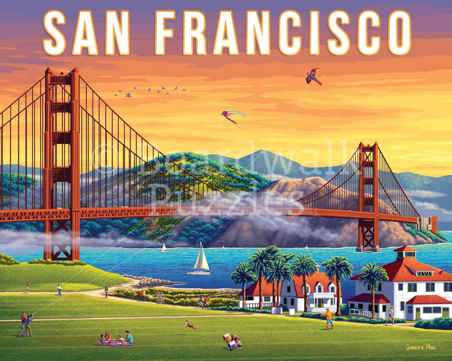 Boardwalk Puzzles San Fransisco, 500 Piece Jigsaw Puzzle for Adults, Made in USA