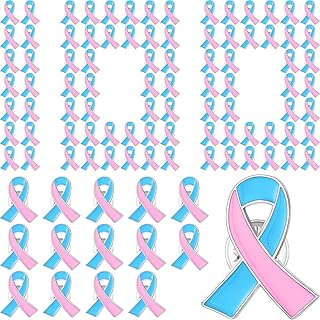Riceshoot 100 Pieces Infant Loss Awareness Pin Bulk Pink & Blue Awareness Enamel Ribbon Pins With Metal Clasps for Women Pregnancy Infant and Child Loss Awareness Month Community Supplies