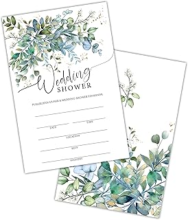 Greenery Wedding Shower Invitations, Floral Bridal Shower Invitations, B...