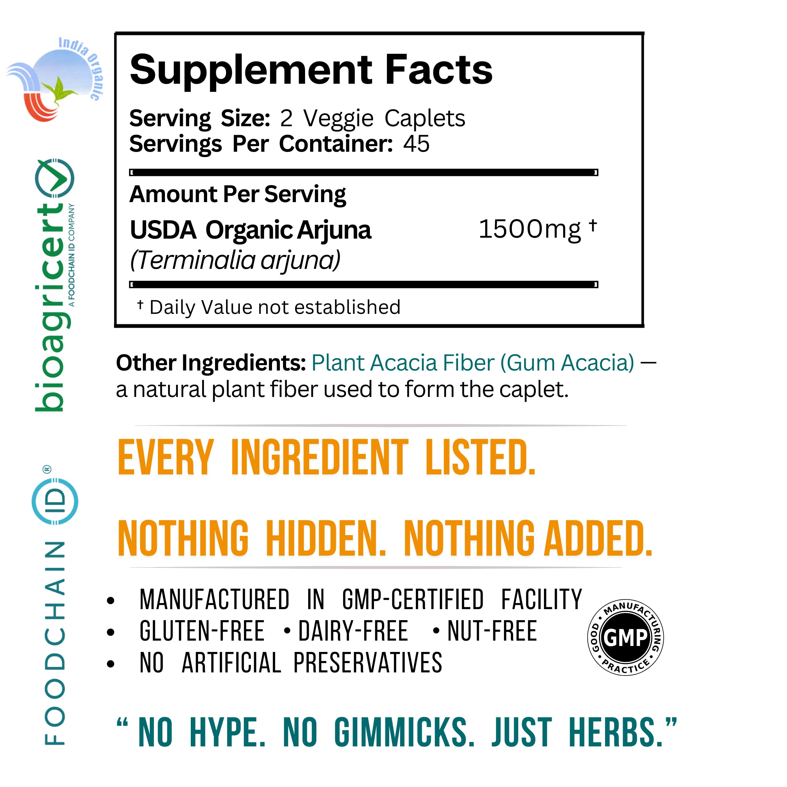 Arjuna – 3 Organic Certifications, 1500 mg per Serving — Amazon image 8