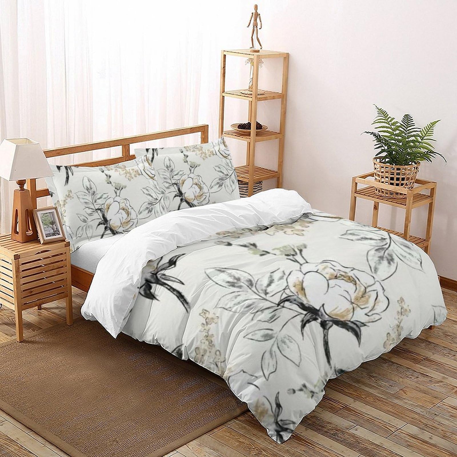 Housse de couette fleurs 260x220cm en tissu premium