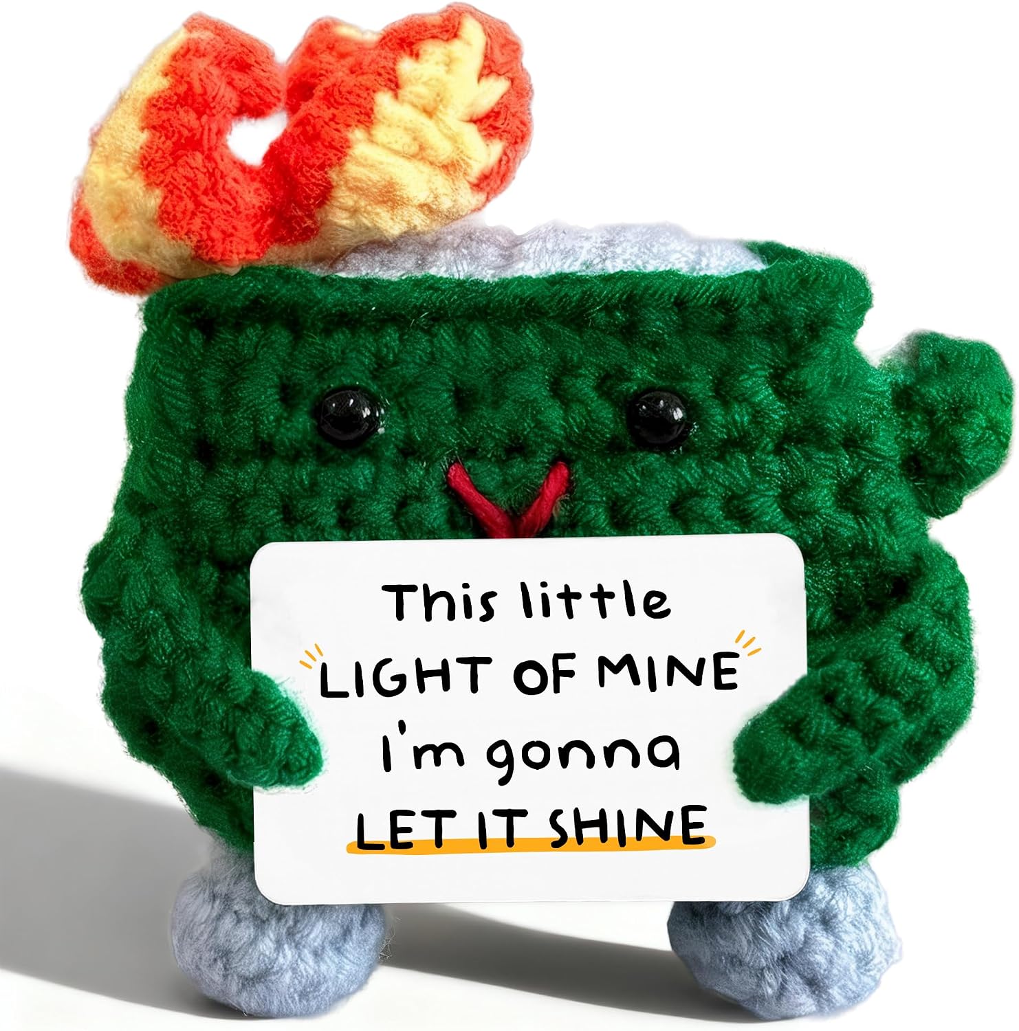 Emotional Support Dumpster Fire Crochet, Postive Crochet Gifts - Gifts for Men, Women, Friend, Coworker, Nurse, Teacher, Boss - Funny Coworker Gift, Office Gift Desk Accessories