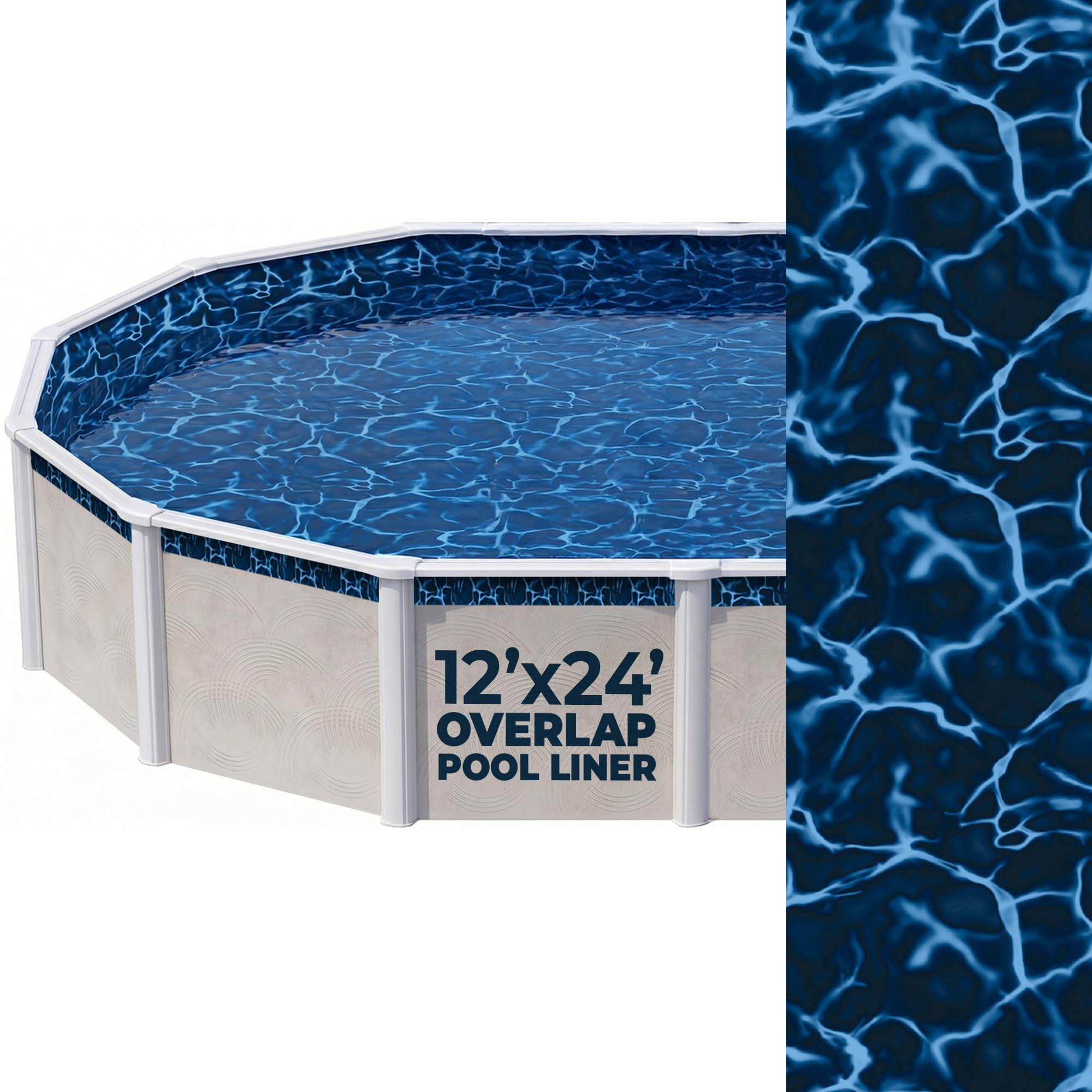 Blue Wave NL508-20 Standard Gauge Evening Bay Oval Overlap Steel Wall Swimming Pool Liner, 12-FT X 24-FT-image-32