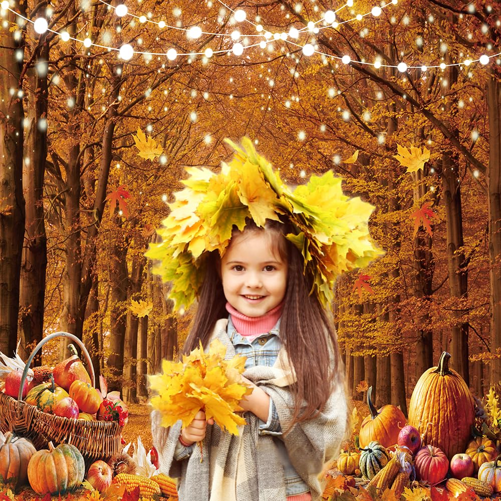 Livucee Fotohintergrund Herbst – 2,4x3 M, Polyester, Rustikales Bauernhof-Design Für Partys & Fotoshootings
