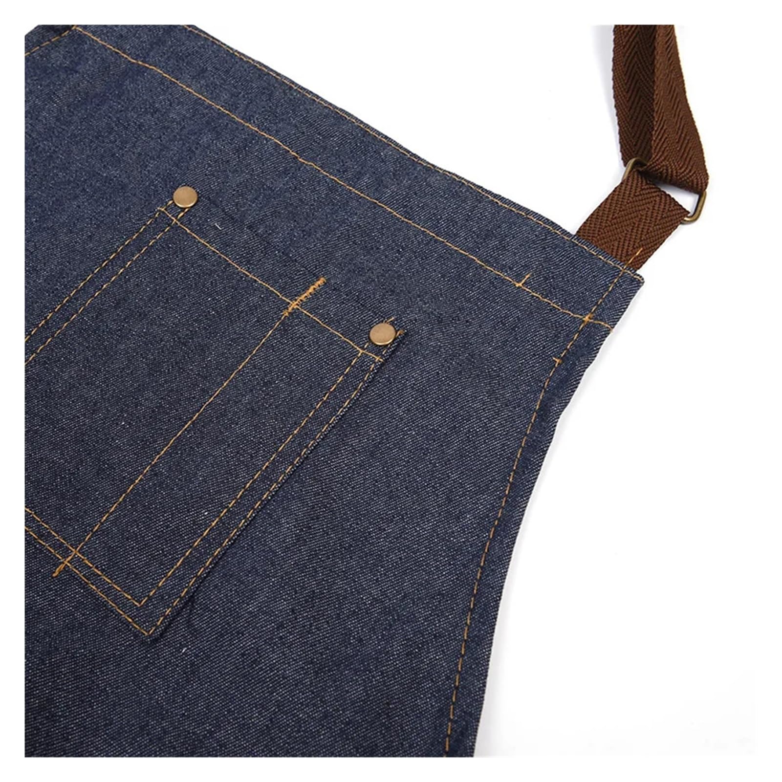 Tablier en Denim avec tour de cou réglable, poche avant pratique, doux