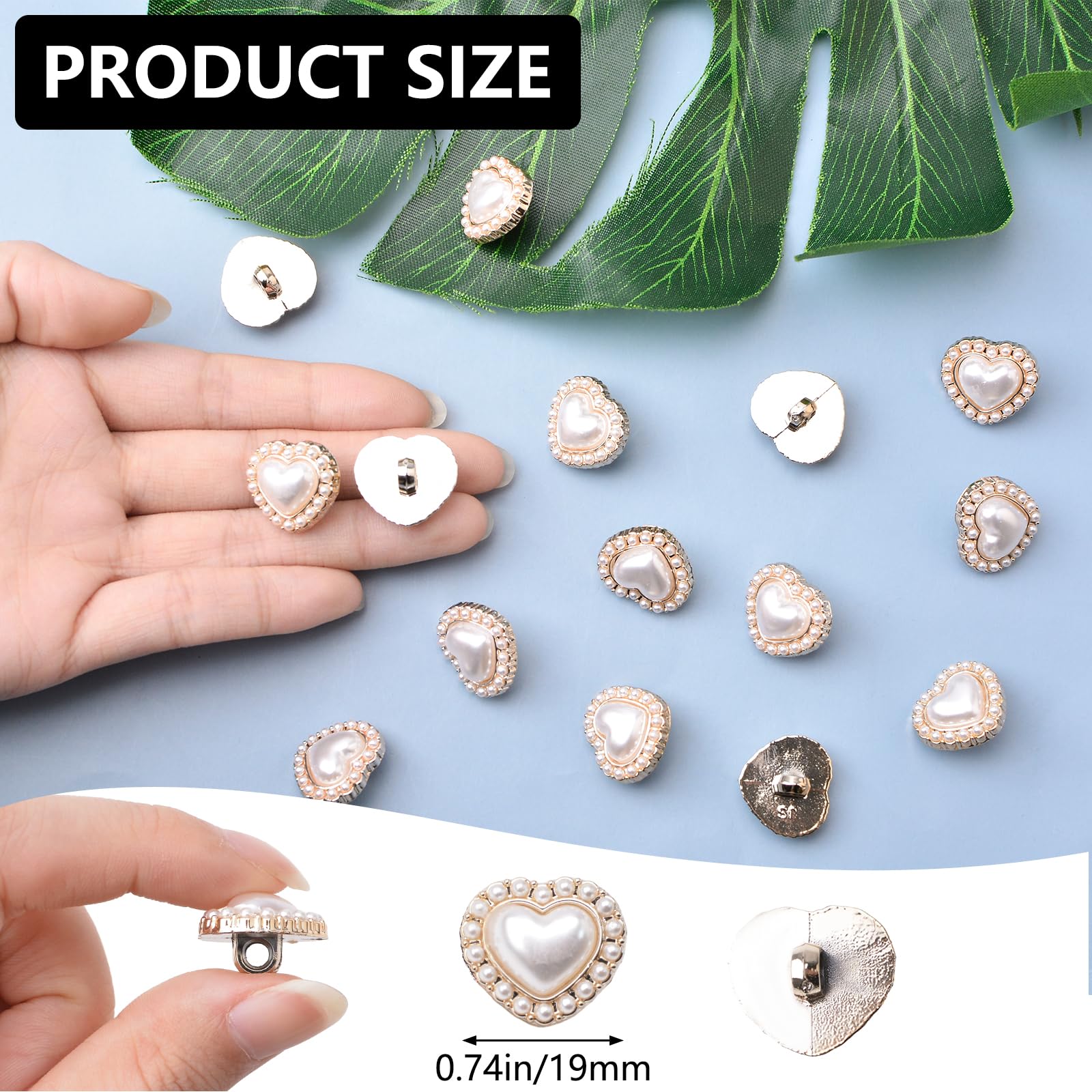 Amazon.com: URROMA 50pcs Faux Pearl Buttons, Heart Shaped Retro