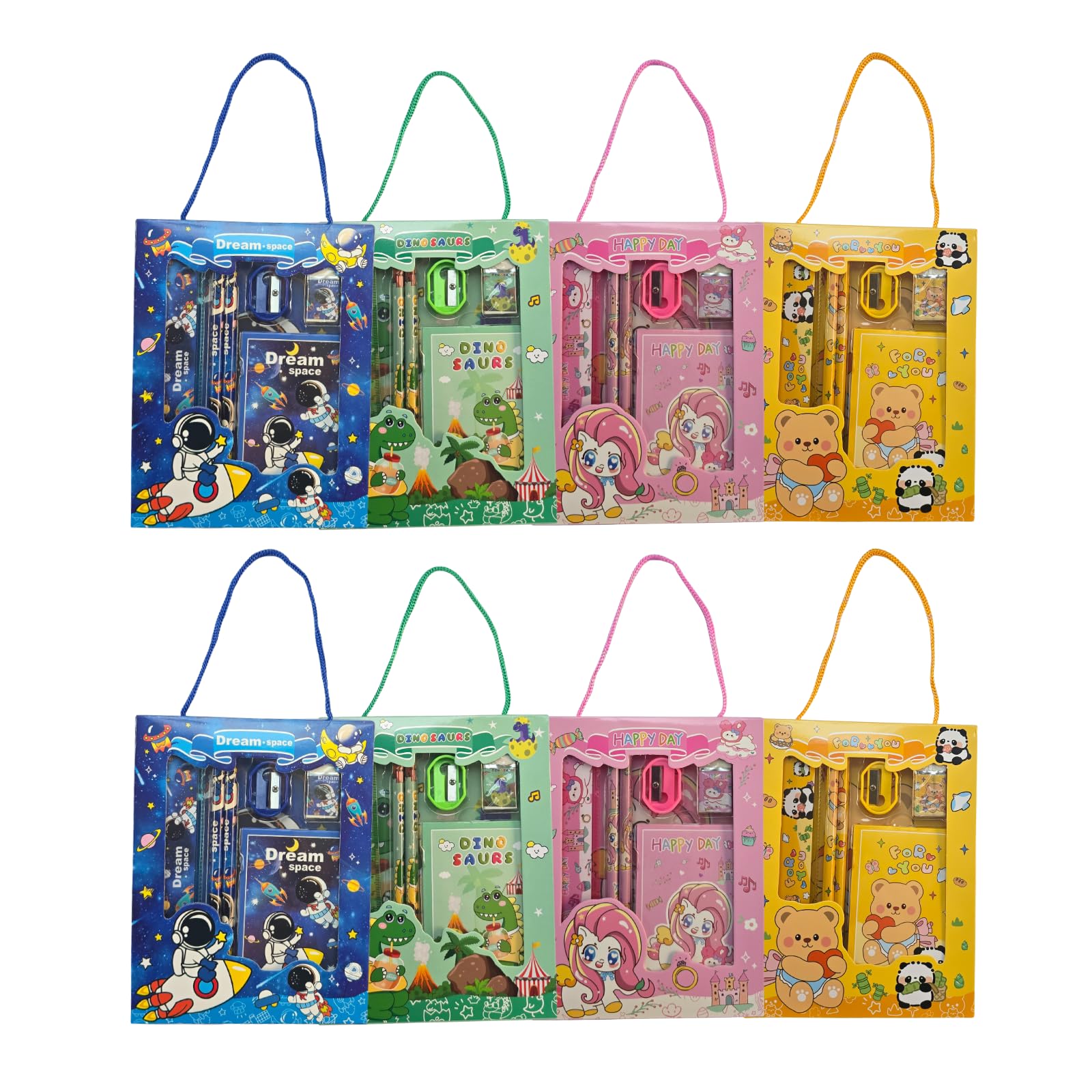8 pcs Stationery Set for Return Gifts Party | Pencils Ruler Sharpener Eraser Fancy Box | Best Return Gifts in Bulk for Children | Return Gift Set for Age 3-4 4-6 6-12-image-20