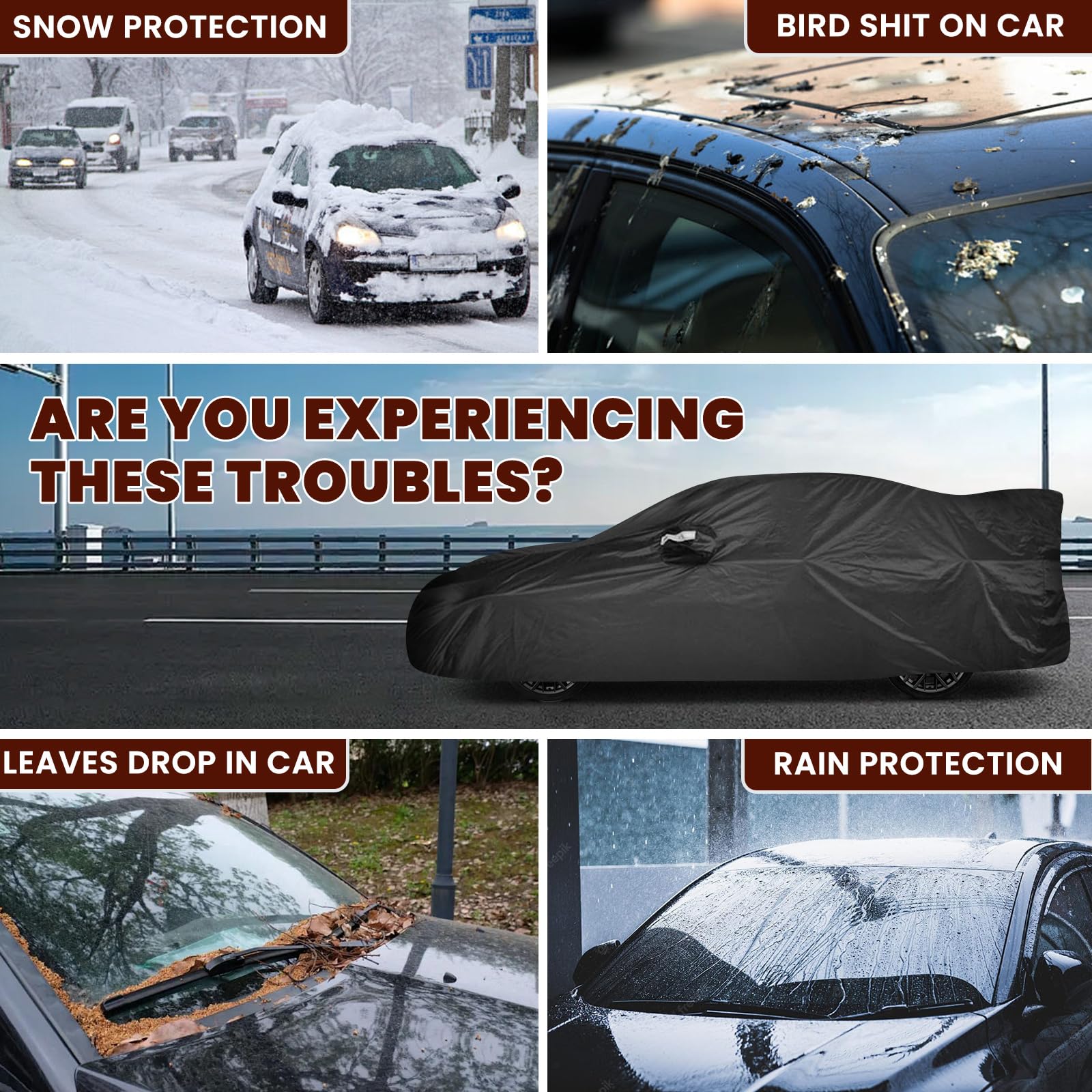 Blshwez Multi-Layer All Weather Waterproof Car Cover for Subaru WRX Impreza WRX STI 2007-2026 Custom Fit Snow Rain — view 3