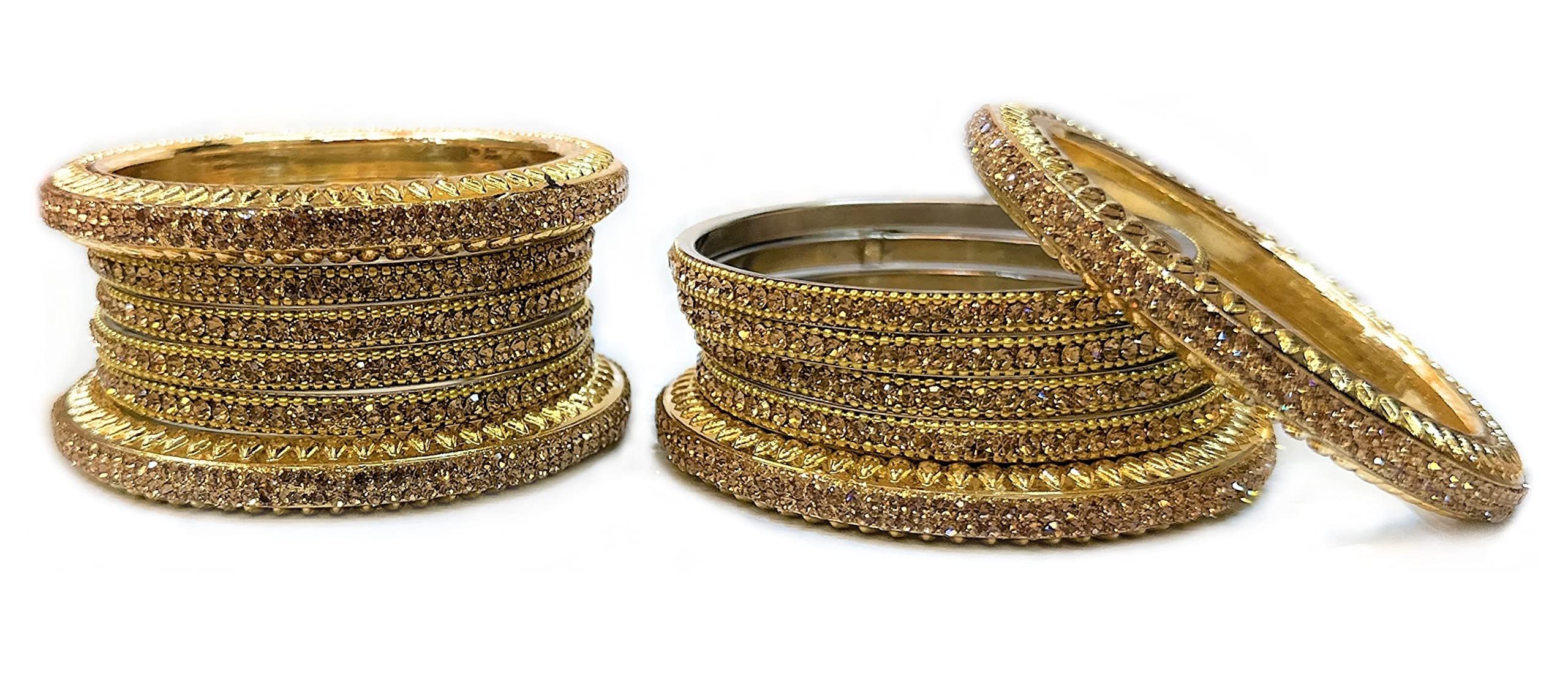 Exotic Brass Bangles set with Cubic Zirconia Stones