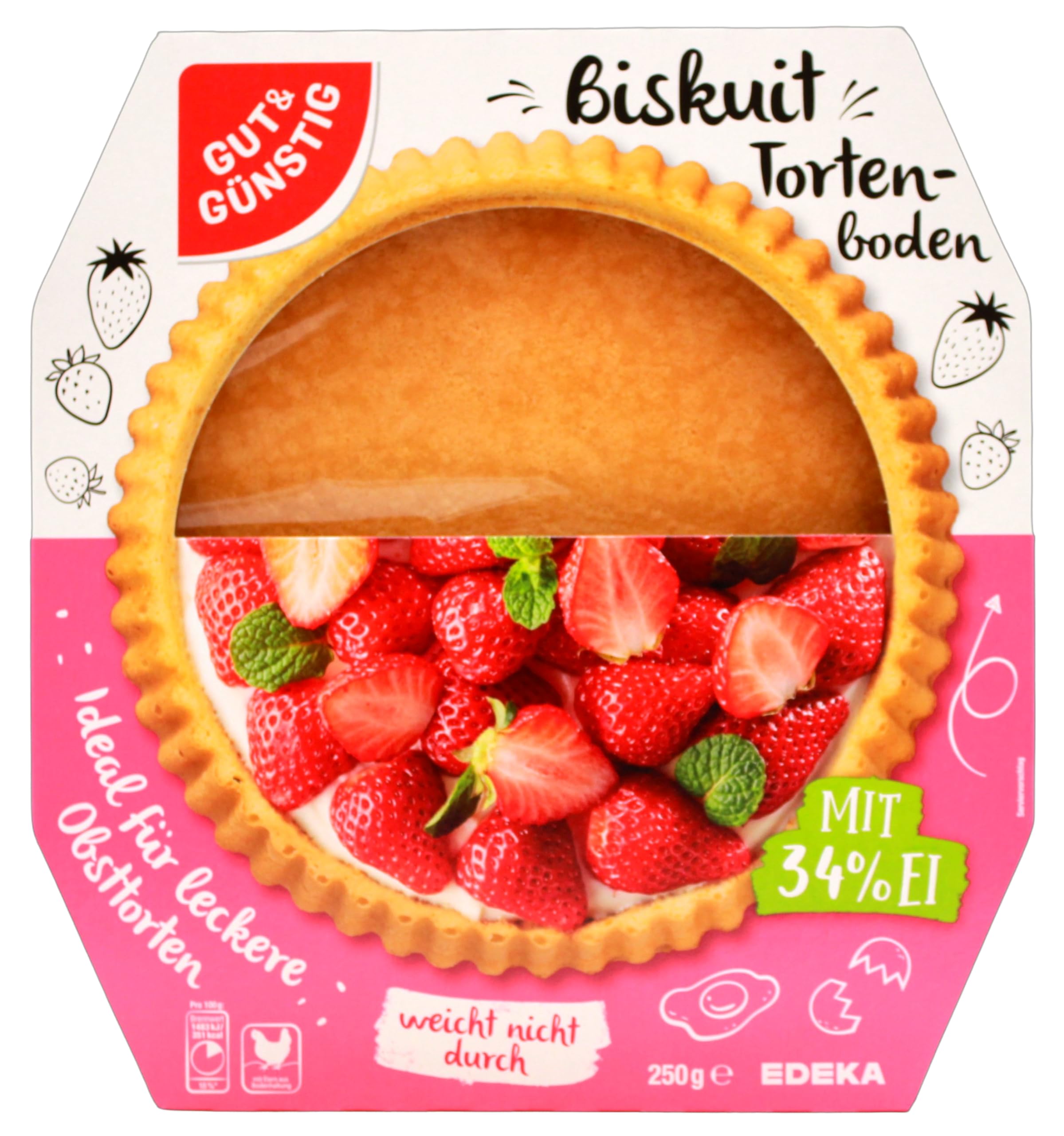 Gut & Günstig Biskuit Tortenboden, 9er Pack (9 x 250g)