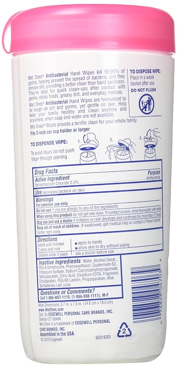 WET ONES Antibacterial Hand Wipes, Fresh Scent 40 ea (Pack of 12)