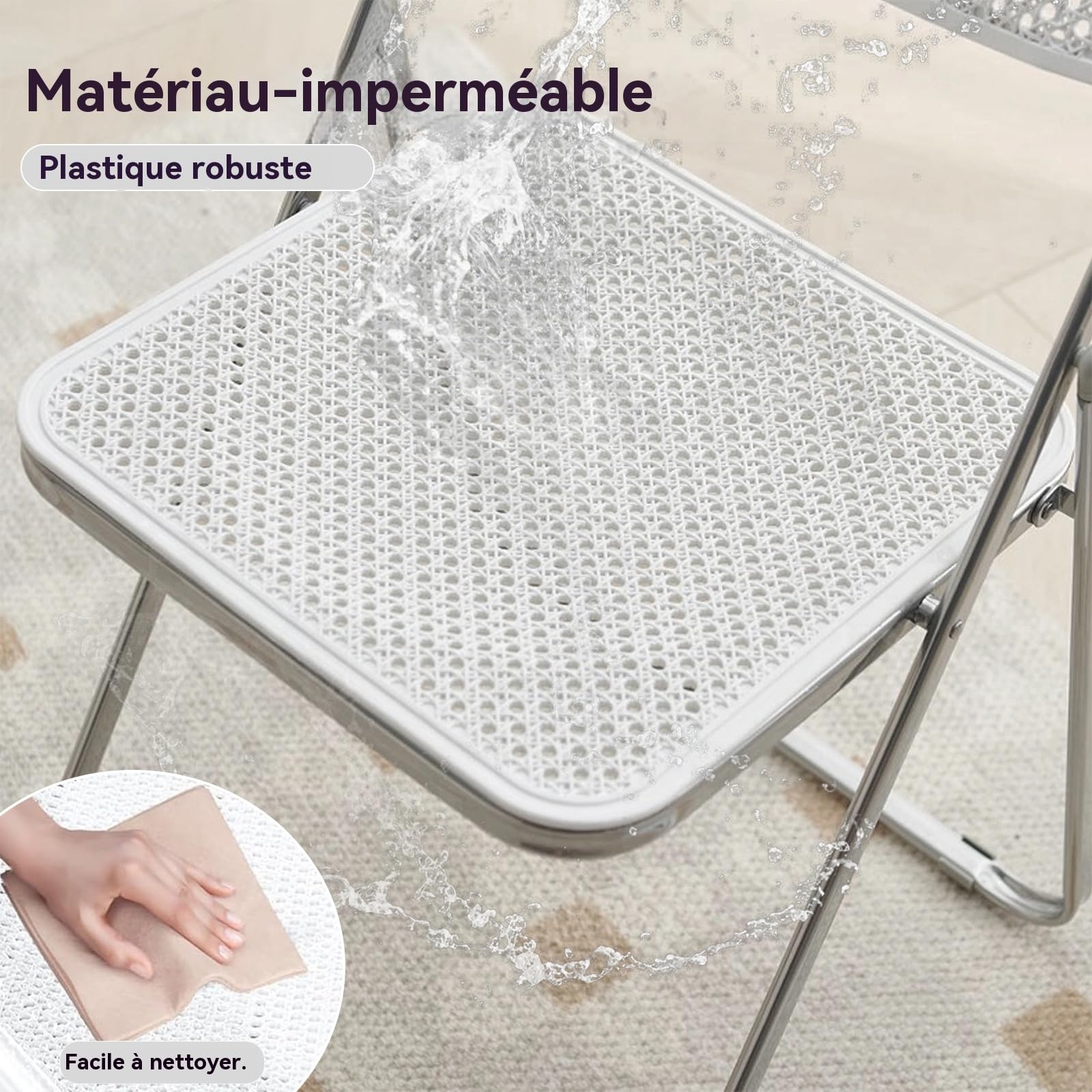 Lot de 2 chaises, chaises Pliantes avec siège en Mesh Respirant et Cadre en métal Robuste