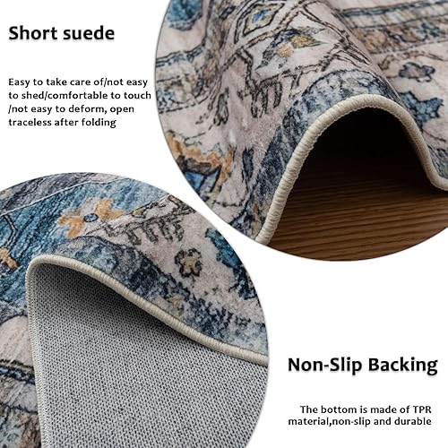 Miniatura 3 de NEATIIP Alfombra bohemia lavable de 2 x 3 pies, alfombra moderna oriental antideslizante, para sala de estar, dormitorio, cocina al aire libre,