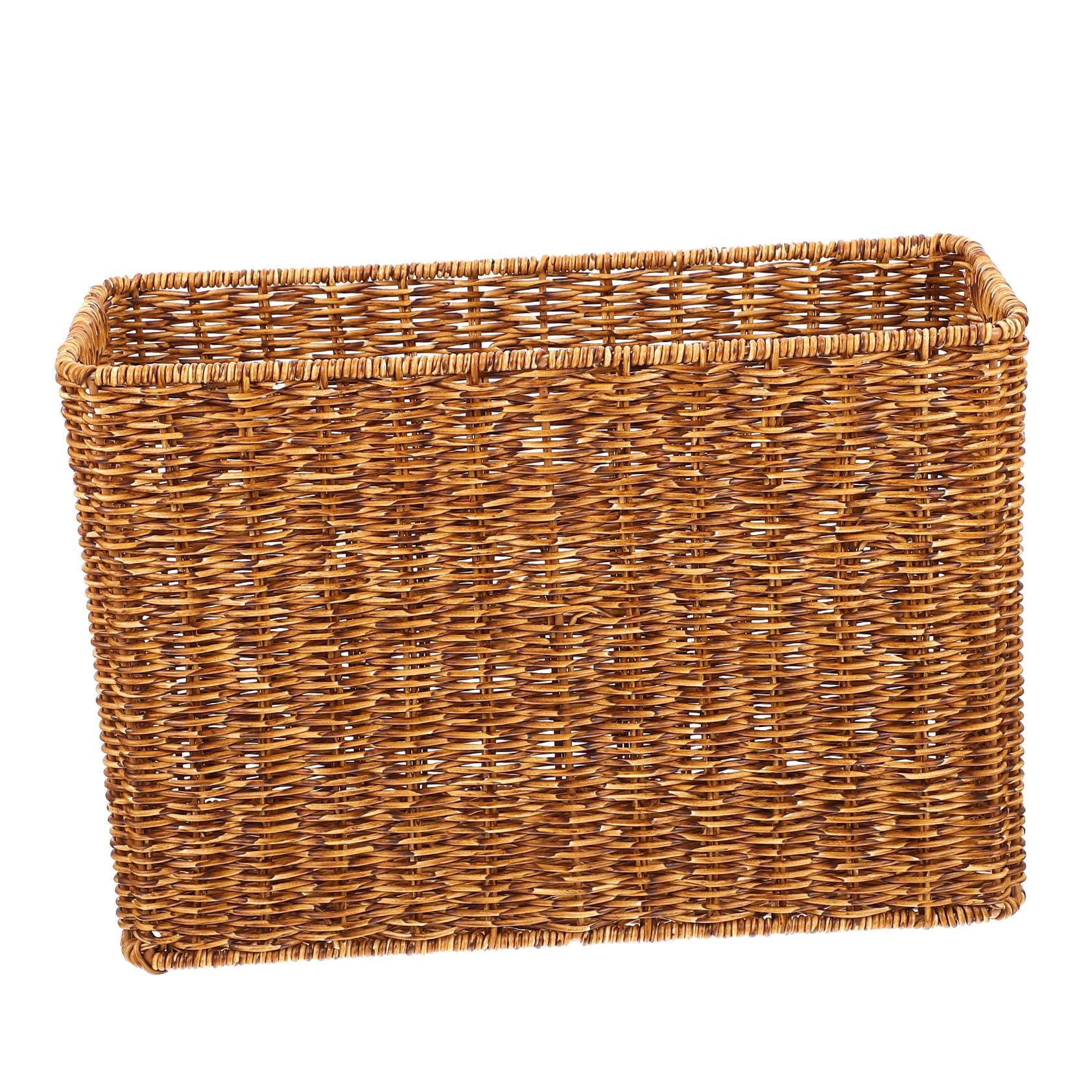 Panier de rangement de salon pour livre et snack bac rectangulaire design marron