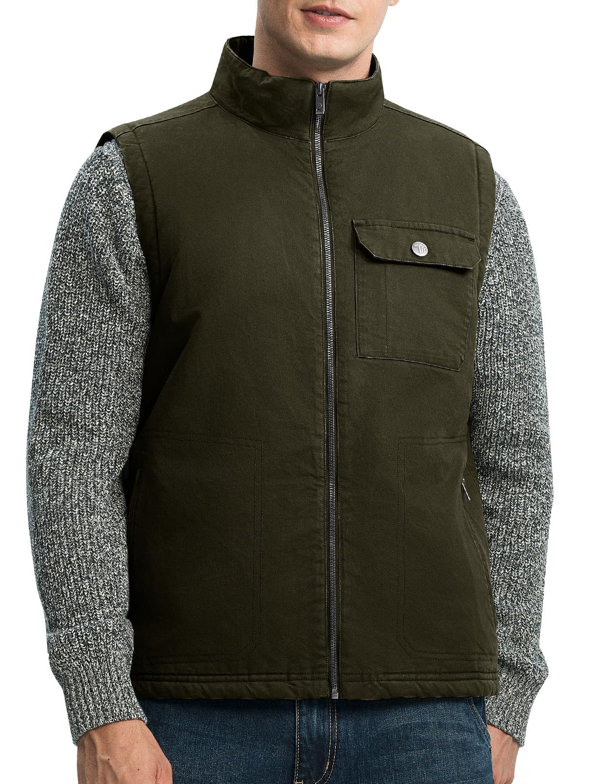 Rdruko Herren-Winterweste, Oberbekleidung, Sherpa-Futter, Fleece, warme Baumwolle, Arbeit, Freizeitweste