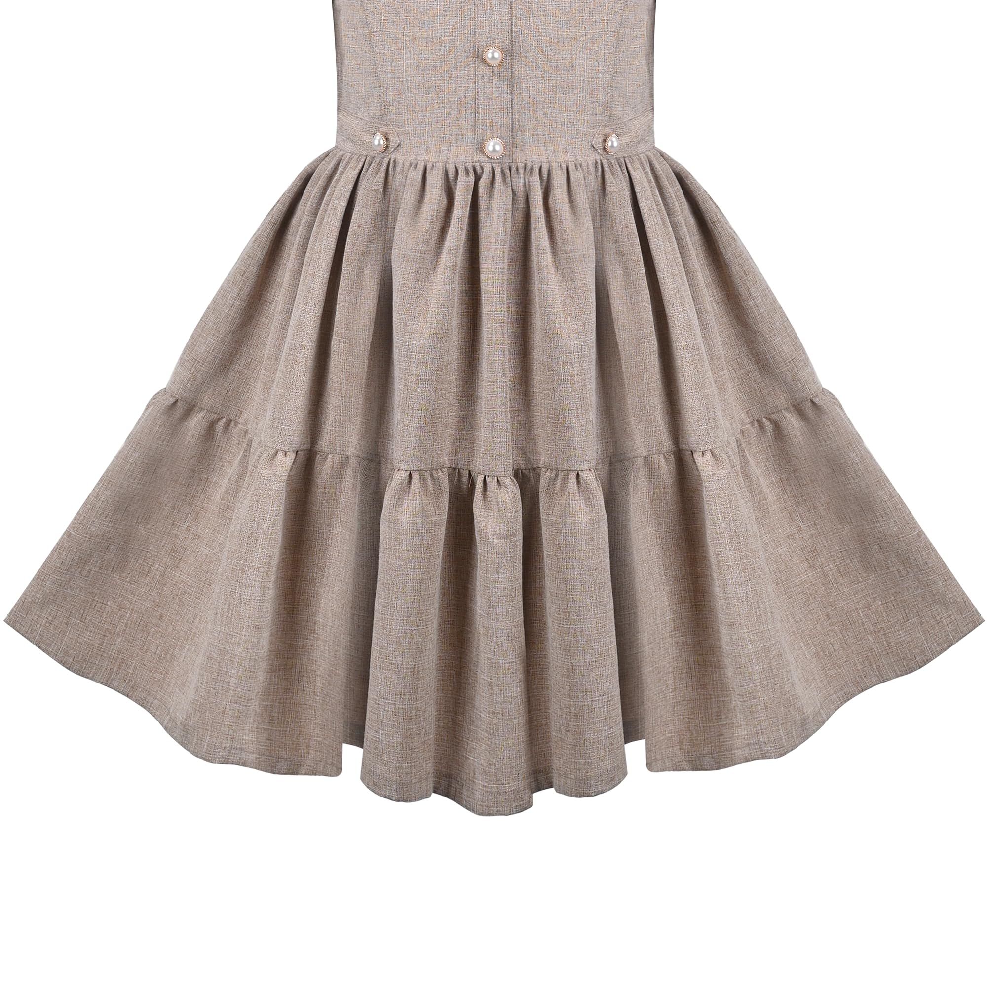 Vestido para Niña Morado Arcoíris Cuello Blanco Casual Cumpleaños