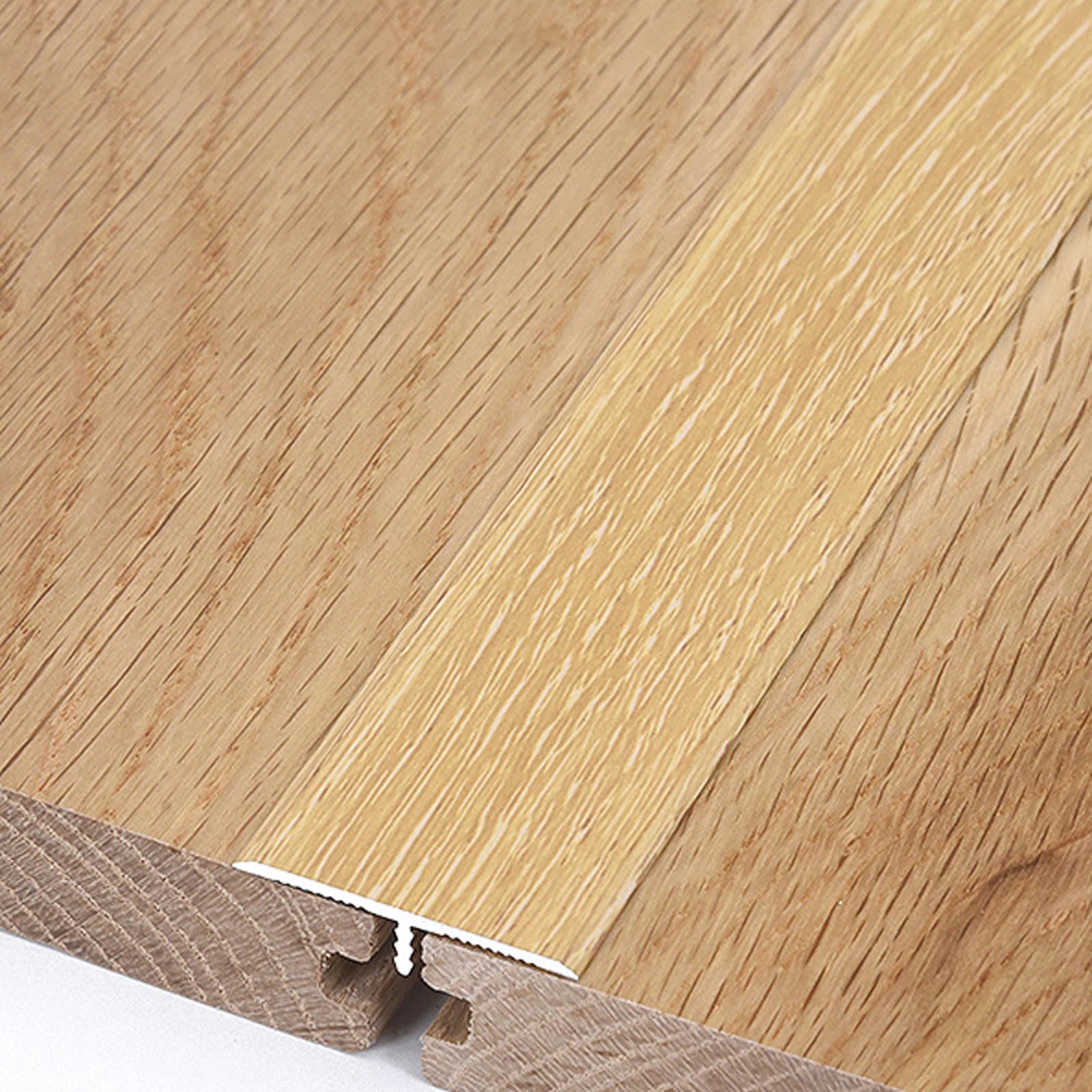 3PCS A T Finitura Effetto Legno,Profilo T in Alluminio,Striscia di Transizione A T per Pavimenti,Liscio,Impermeabile,per Unire Fessure nel Pavimento E Transizioni tra Porte