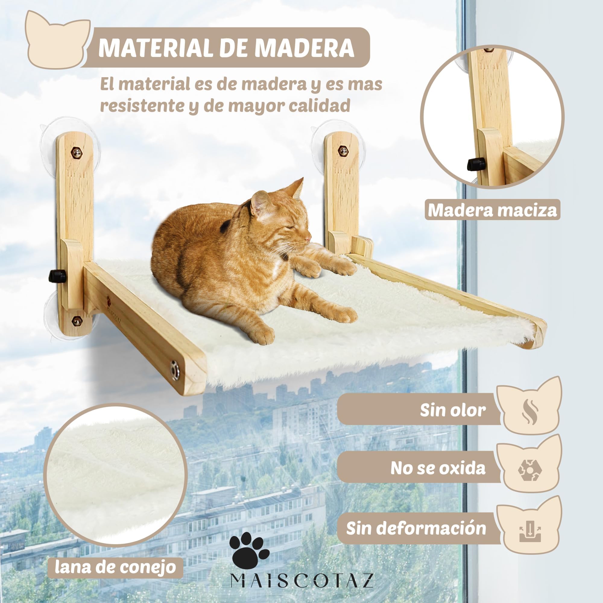 Amaca Per Gatti El Ático Pets - Per Finestra O Con Gambe Indipendenti - Foto 5