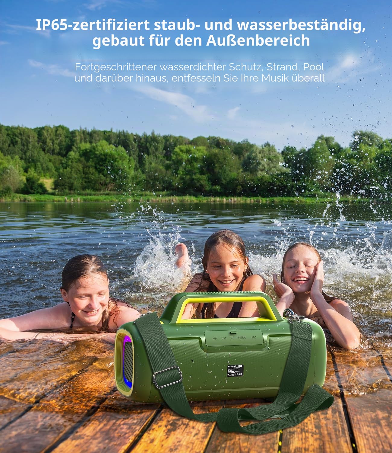 Bluetooth Lautsprecher Tragbar Musikbox 140 Peak Outdoor Bass Boost Speaker