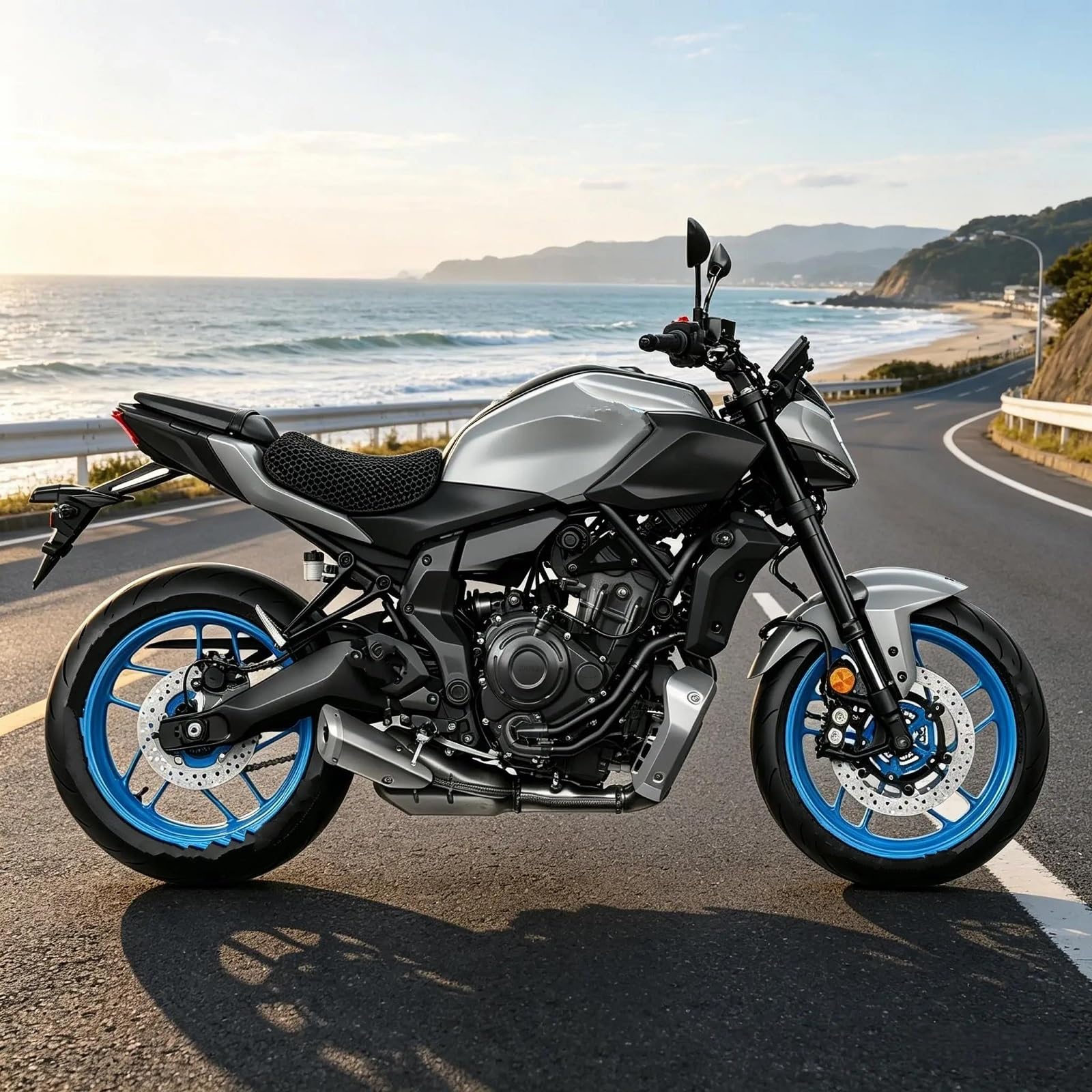 Cuscino Per Sedile Da Moto Cuscino Per Sella Moto Per YAMAHA MT07 2025, Copertura In Rete A Nido D'ape, Protezione Termica, Antiscivolo Coprisedile In Rete