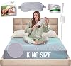 Earth Grounding Fitted Sheet King Size with 11% Silver Fiber & 4% silk & 85% Organic Cotton - Gray - Soft Earth Grounding Well Bed Sheets - Grounded Conductive Bed Sheets for Better Sleep Father Day