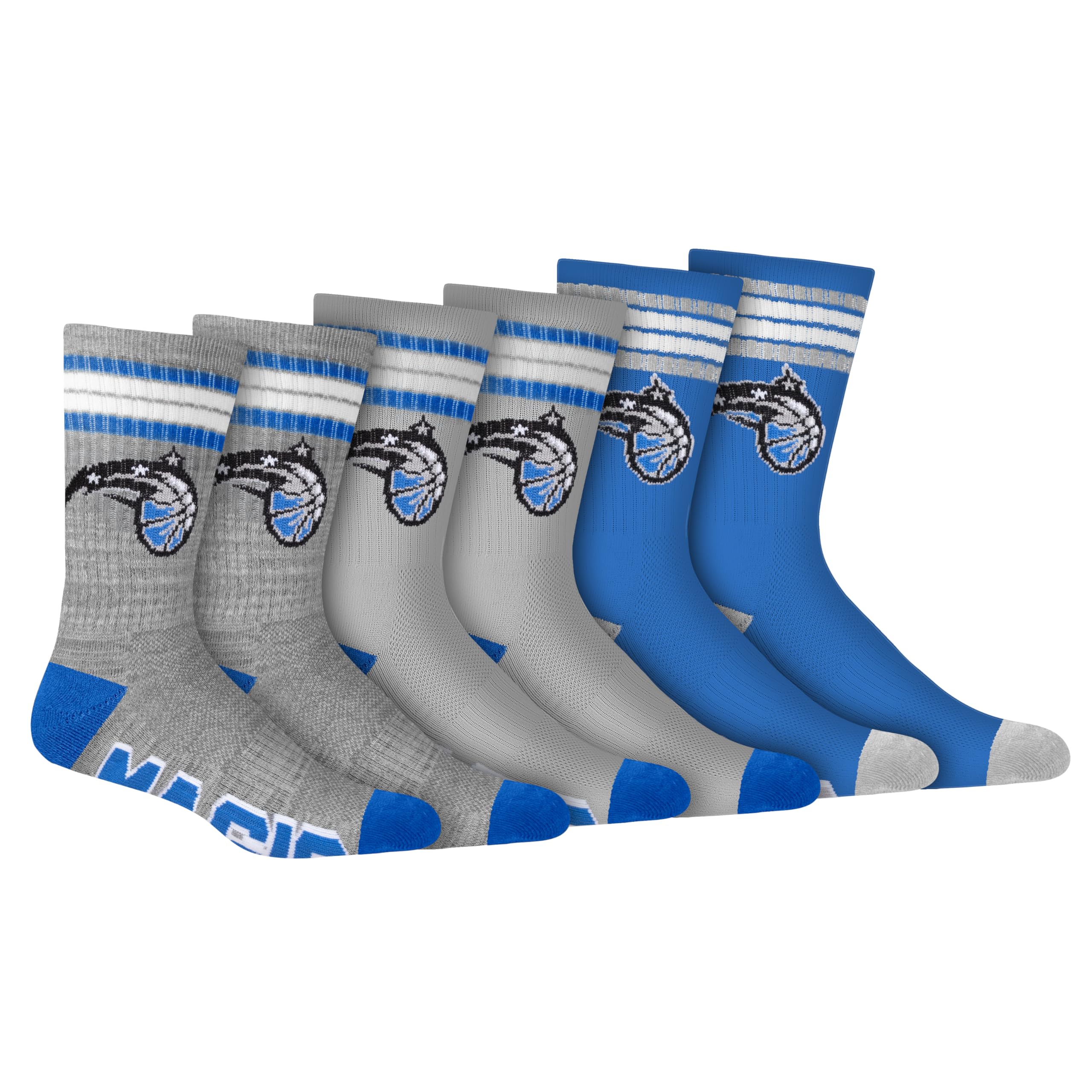 Ultra Game Men's NBA Official Athletic Cushioned Secure Fit Team Crew Socks - 3 Pack