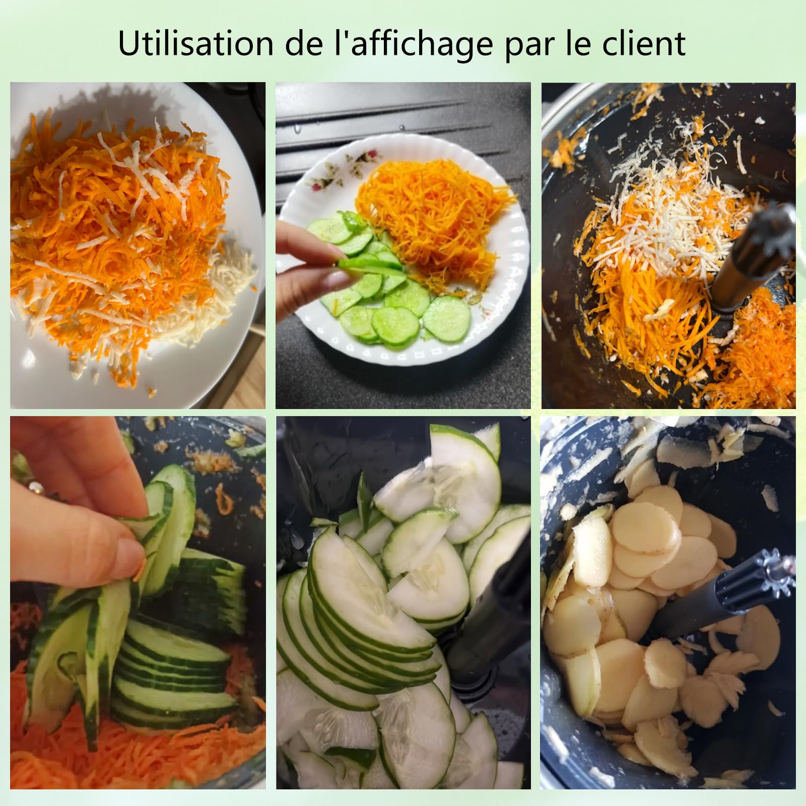 Kit de Cortador de Recipiente de Procesador de Alimentos, Disco Accesorio de Rebanado y Rallado de Batidora para Thermomix TM 5 TM 6