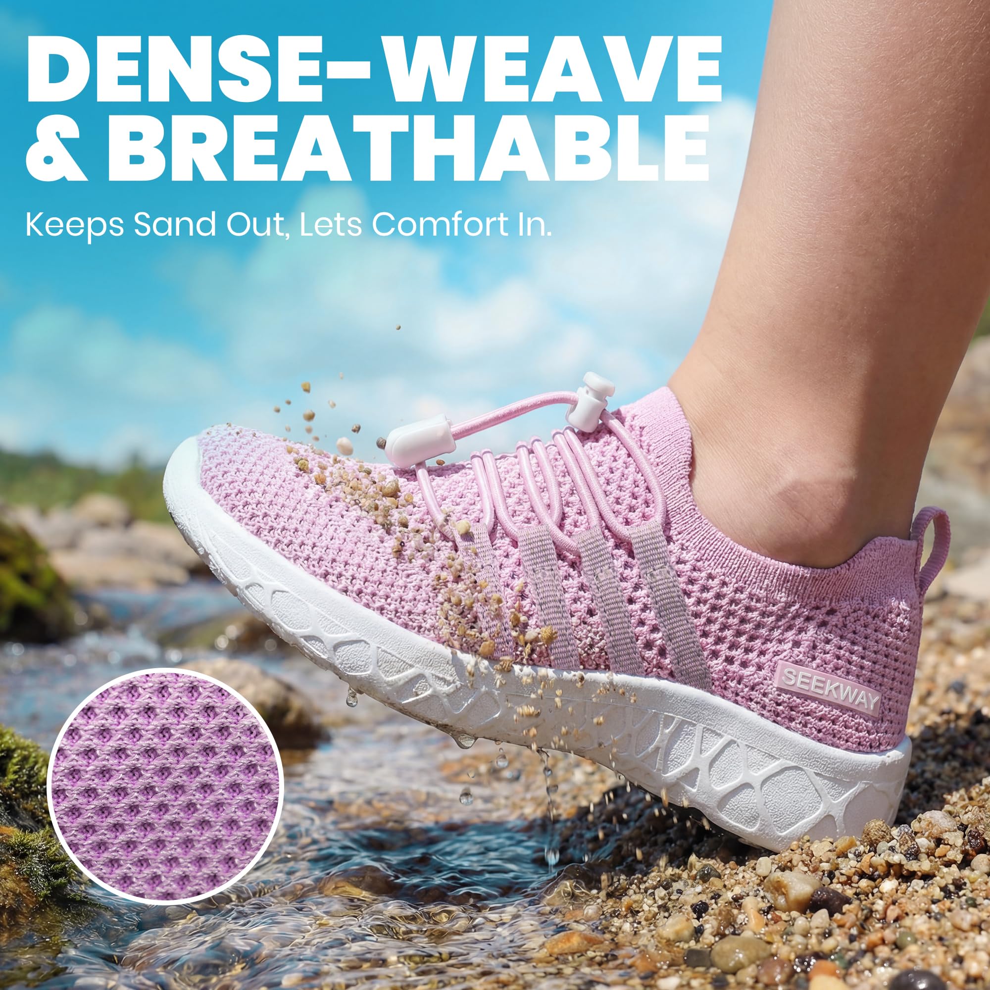 SEEKWAY Hiking Water Shoes for Kids and Toddler - Quick Dry Aqua Shoes and Barefoot for Surf Swim Beach Pool Kayak Sport Accessories, Camping Essentials Non-Slip for Boys Girls Sizes — view 3