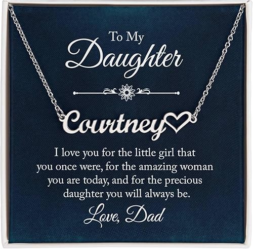 ZILORRA Collares personalizados con nombre para hija, nieta, hermana, amiga, mamá, alma gemela, esposa, novia, prometido, caja de regalo, tarjeta de