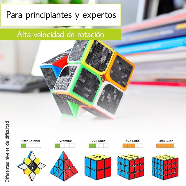 Foto 8 de 8 de CUBIDI Cubo de Magico 2x2, Cubo de Velocidad con propiedades giratorias optimizadas para cubicar rapido