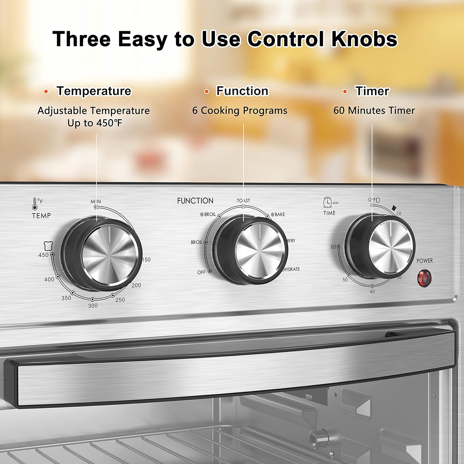 Buy Willz 6in1 Air Fryer Toaster Oven, Countertop Convection Oven