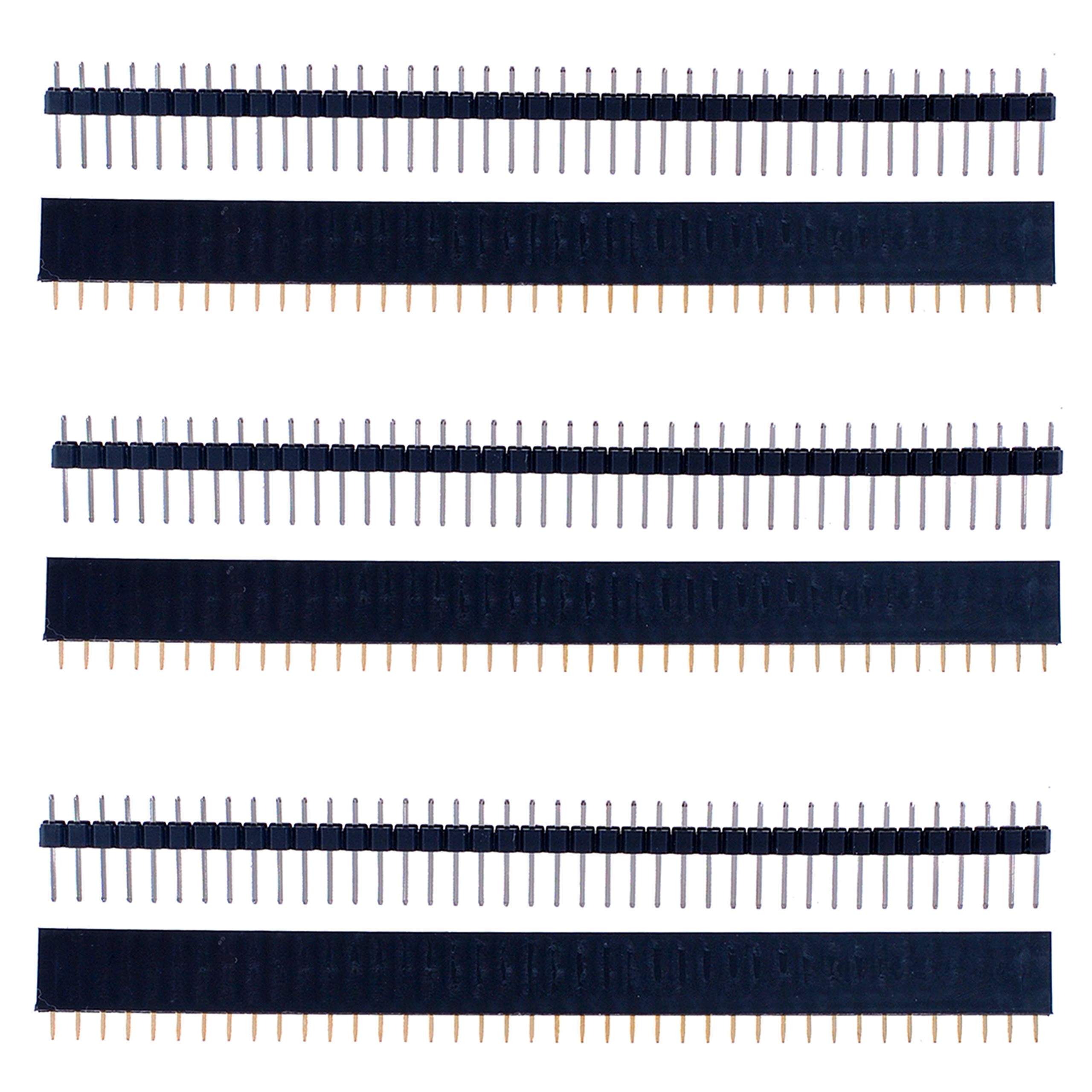 Kit 50 Pezzi Connettori Pin Header 2.54mm Maschio E Femmina Per PCB Arduino