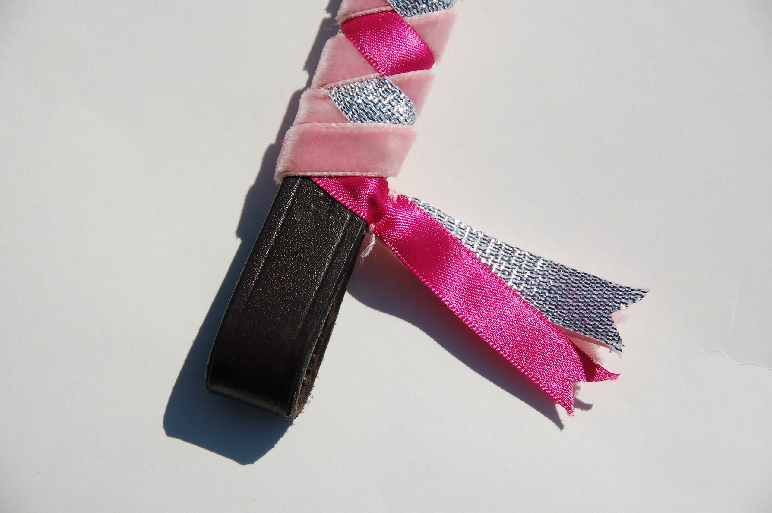 IV Horse Velvet Browbands Small Pony Cob and Full (Pink Cerise and Silver, Pony) — image 1