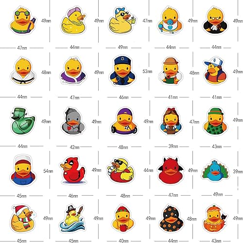 Miniatura 2 de Paquete de 69 calcomanías impermeables de pato de goma Kawaii  Lindos animales patos de dibujos animados geniales Deacls Graffiti vinilo para